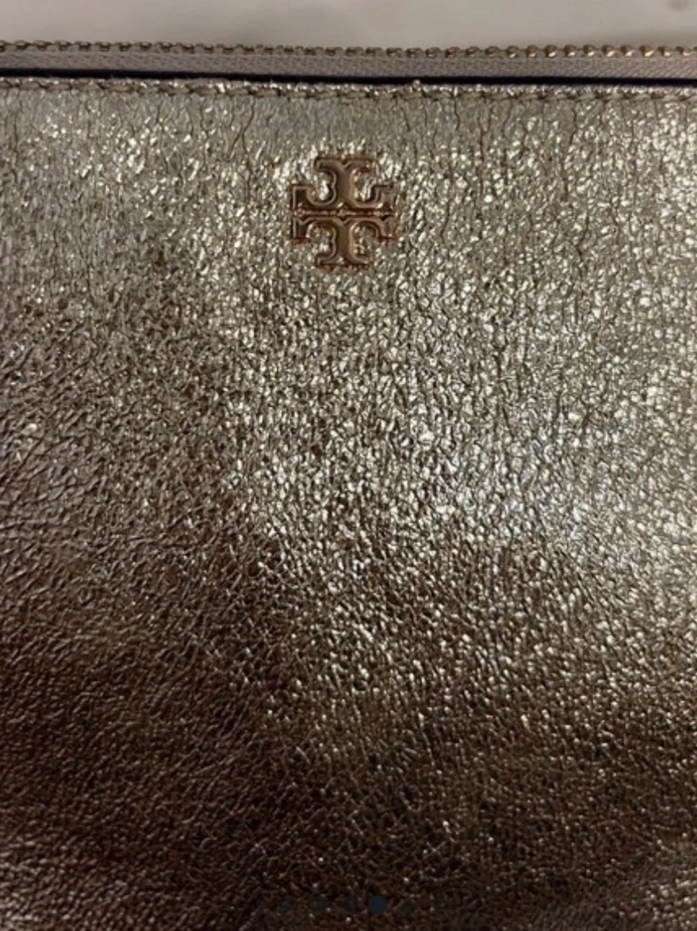 Tory Burch Metallic Gold Crossbody with Dove and Heart charms
